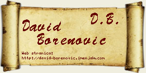 David Borenović vizit kartica